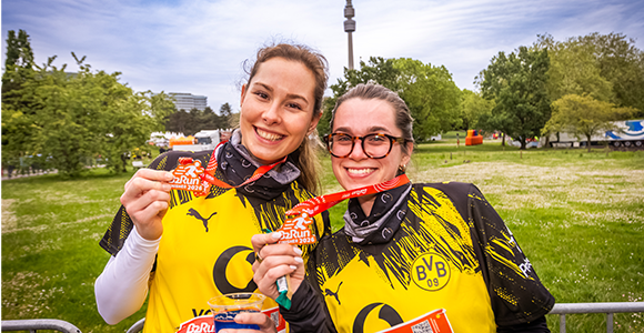 Glückliche Finisher beim B2Run Dortmund