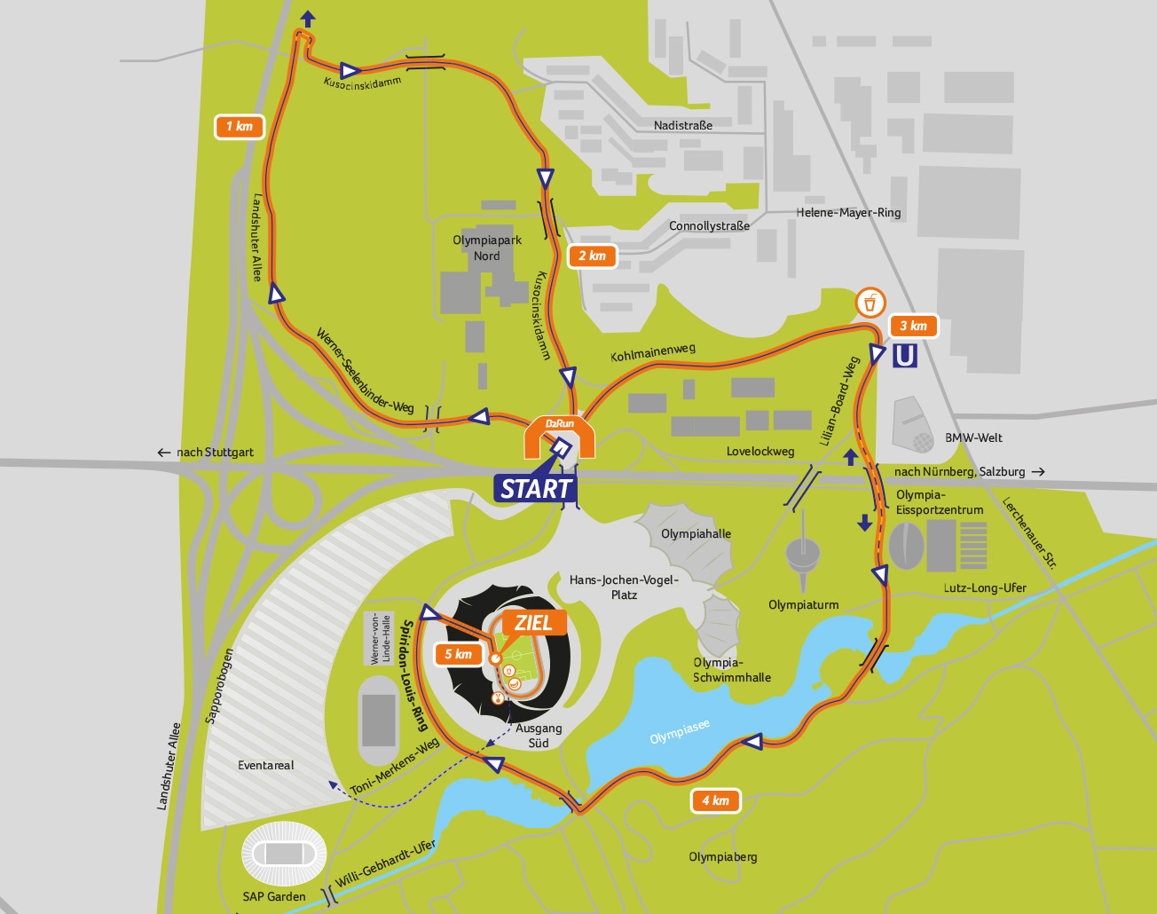 Strecke B2Run München