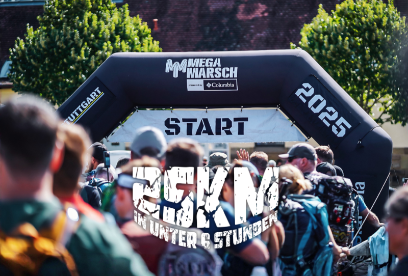 Megamarsch 25km Startbogen Infront Active Lifestlye